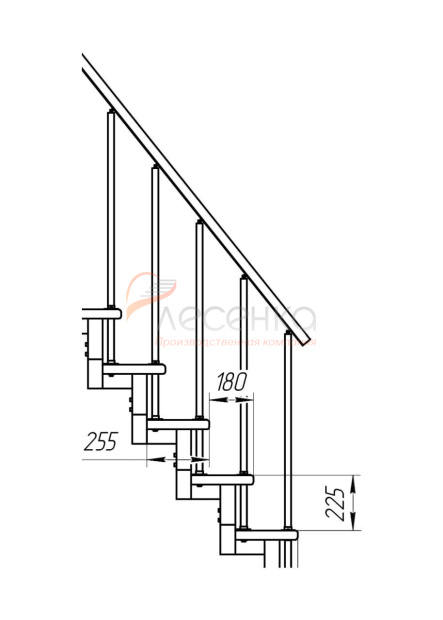 Модульная малогабаритная лестница Эксклюзив - фото 3